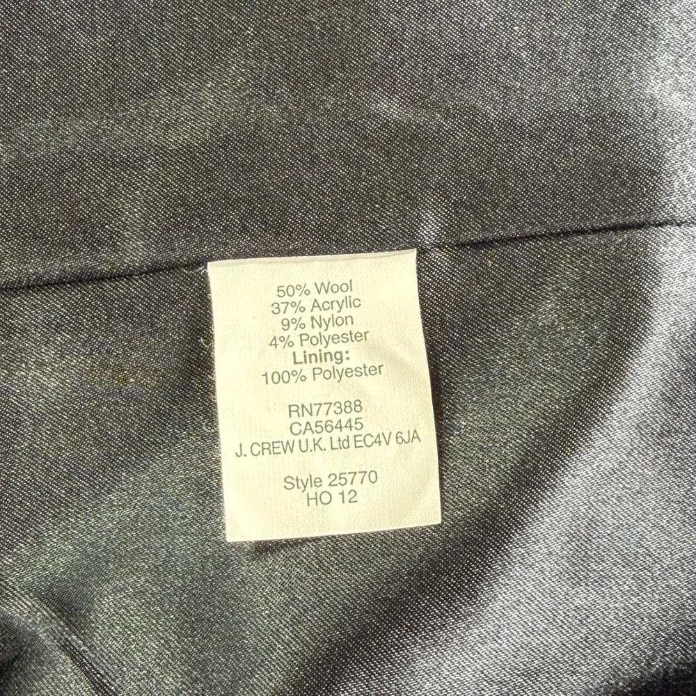 J.Crew Purple‎ Diamond Tweed Jacket Womens 6 Gold Button Fringe Trim Wool Blend - Picture 8 of 13